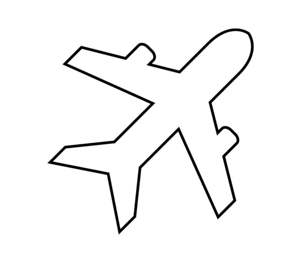 Icono Plano Avión Sobre Fondo Blanco Ilustración Vectorial — Vector de stock