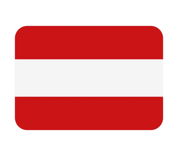 Österreich Flagge Auf Weißem Hintergrund — Stockvektor
