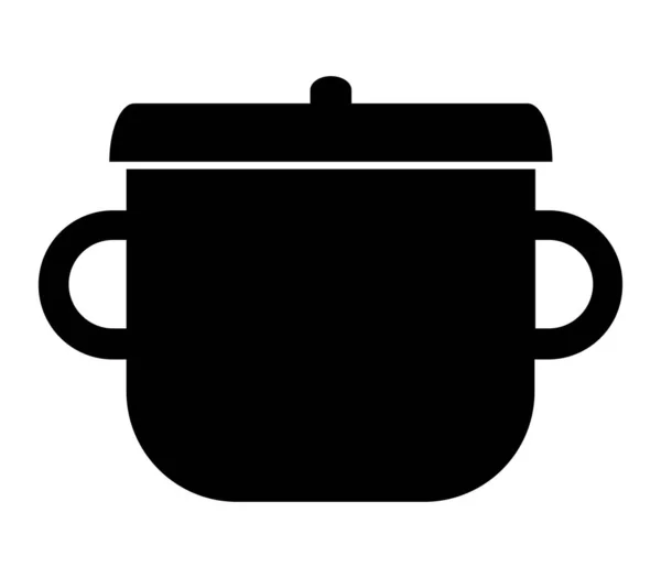 Cooking Pot Flat Icon White Background Vector Illustration — Stock Vector