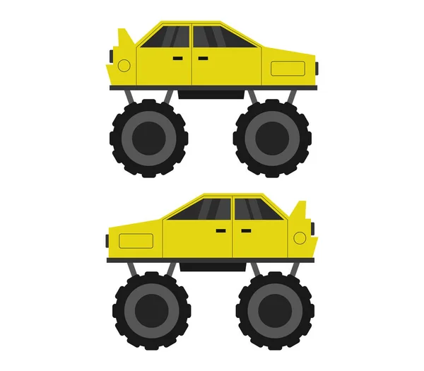 Camion Monstre Sur Fond Blanc — Image vectorielle