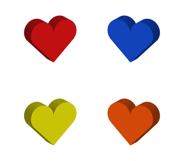 Heart Icon Set Vector Illustration — Stock Vector