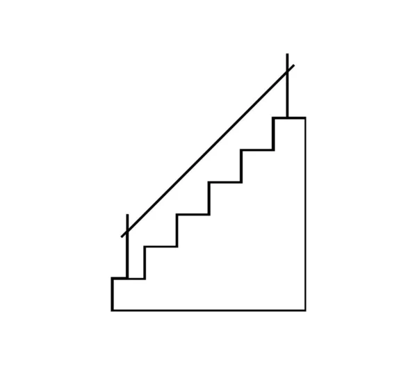 Icono Escalera Sobre Fondo Blanco — Vector de stock