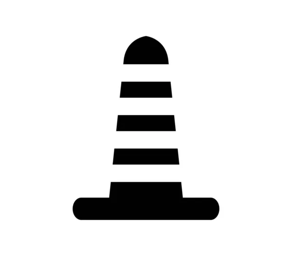 Traffic Cone Icon Flat Design — Stock Vector