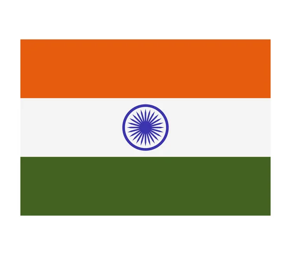 Bandera India Sobre Fondo Blanco — Vector de stock