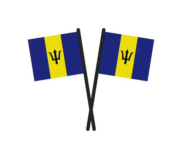 Barbados Flaggor Vit Bakgrund — Stock vektor