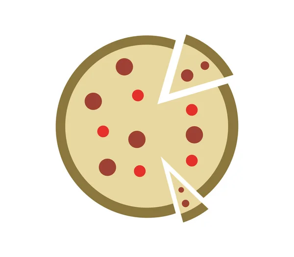 Icono Pizza Sobre Fondo Blanco — Vector de stock