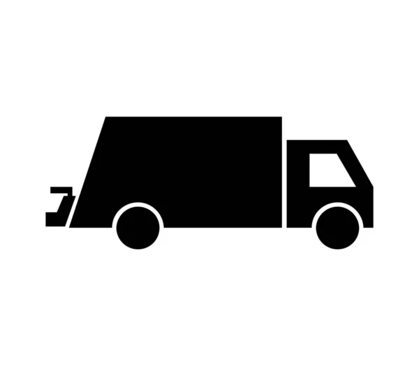 Ícone Caminhão Lixo Ilustrado Vetor Sobre Fundo Branco — Vetor de Stock
