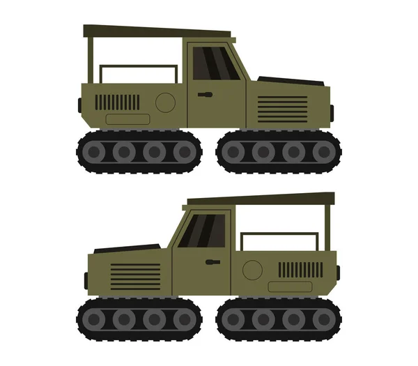 Militärpanzer Auf Weißem Hintergrund — Stockvektor