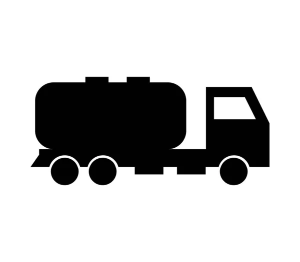 Ikona Samochodu Ciężarowego Cysterną Ilustrowana Wektorem Białym Tle — Wektor stockowy