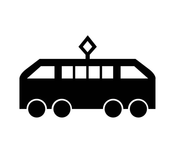 Straßenbahn Symbol Vektor Auf Weißem Hintergrund Dargestellt — Stockvektor