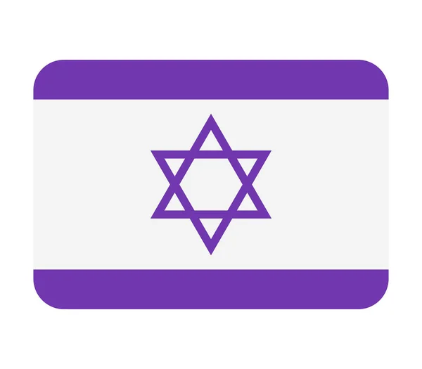 Drapeau Israël Sur Fond Blanc — Image vectorielle