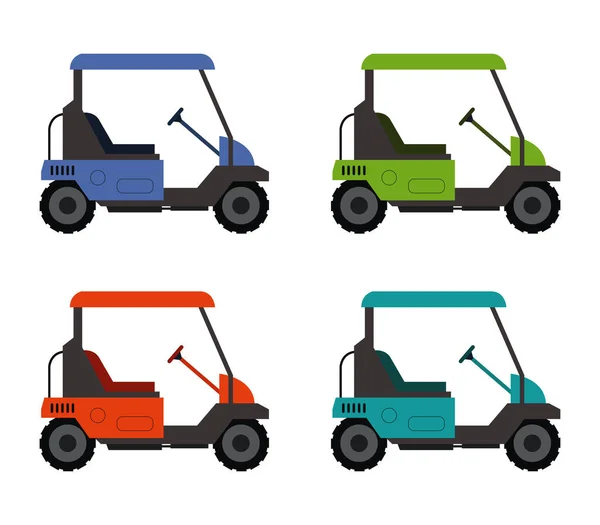 Vector Illustration White Golf Cart — Stock Vector