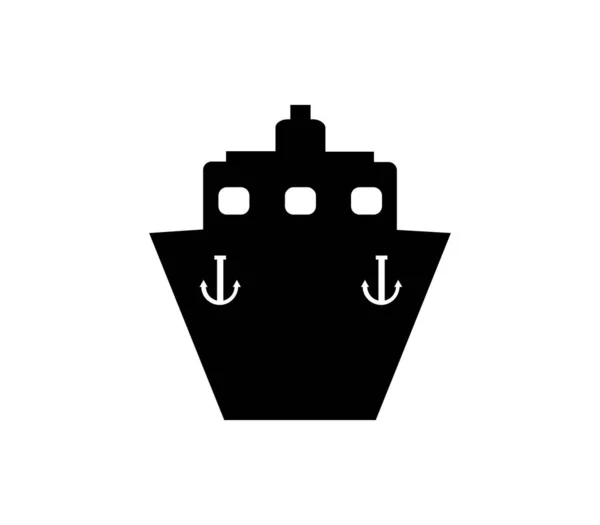 Statek Ikona Biały Tło Wektor Ilustracja — Wektor stockowy