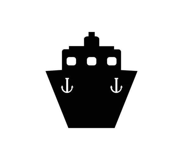 Icono Barco Fondo Blanco Ilustración Vectorial — Archivo Imágenes Vectoriales