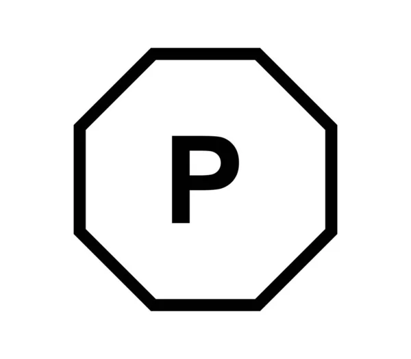 Parkeren Pictogram Witte Achtergrond — Stockvector