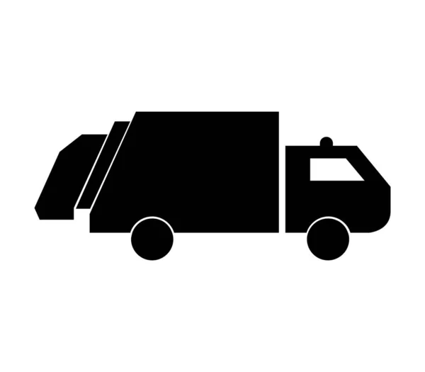 Vuilniswagen Pictogram Geïllustreerd Vector Witte Achtergrond — Stockvector