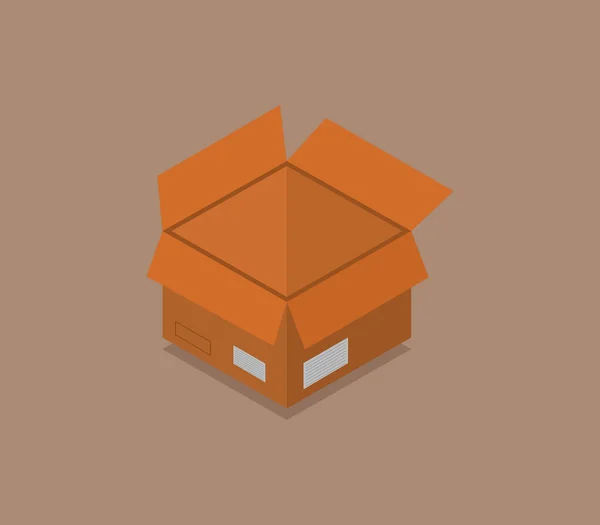 Cardboard Box Icon Illustration — Stock Vector