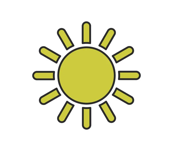 Εικονίδιο Ήλιου Λευκό Φόντο — Διανυσματικό Αρχείο