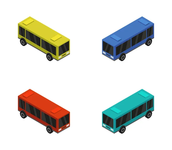 Ilustración Los Autobuses Fondo Blanco — Vector de stock