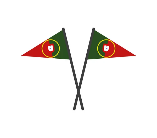 Portugal Flaggor Con Vit Bakgrund — Stock vektor