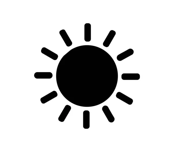 Sun Icon Illustrated Vector White Background — Stock Vector