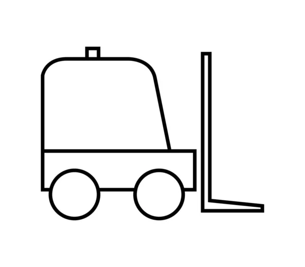 Chariot Élévateur Sur Fond Blanc — Image vectorielle