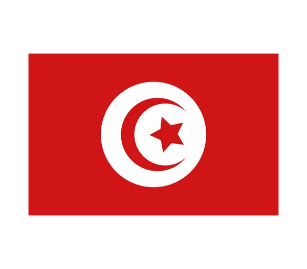 Tunisia Flagga Vit Bakgrund — Stock vektor