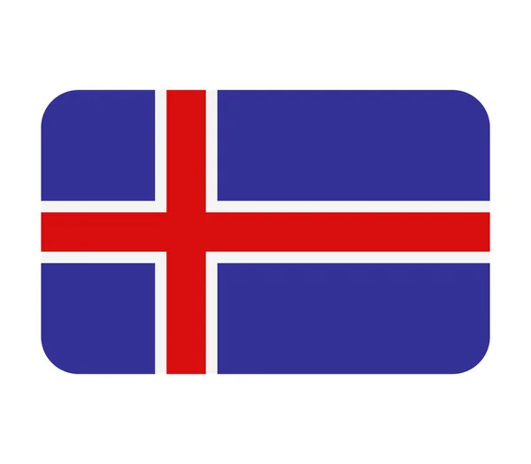Island Flagga Vit Bakgrund — Stock vektor