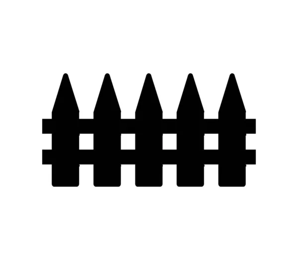 Ξύλινο Φράχτη Επίπεδη Εικονίδιο Λευκό Φόντο Διανυσματική Απεικόνιση — Διανυσματικό Αρχείο
