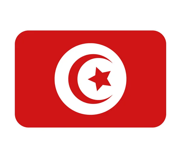Bandera Túnez Sobre Fondo Blanco — Vector de stock