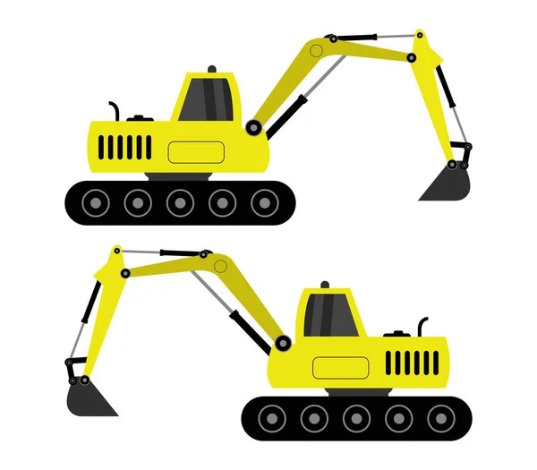 Иллюстрация Экскаватора Белом Фоне — стоковый вектор