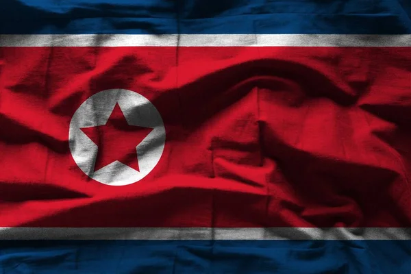 Kleurrijke Textuur Van Noord Korea Vlag — Stockfoto
