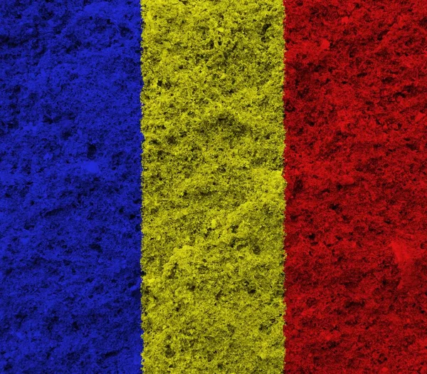 Romania Flagga Med Färgglada Konsistens — Stockfoto