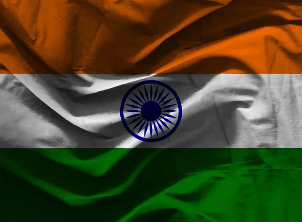 Färgglada Konsistens India Flagga — Stockfoto