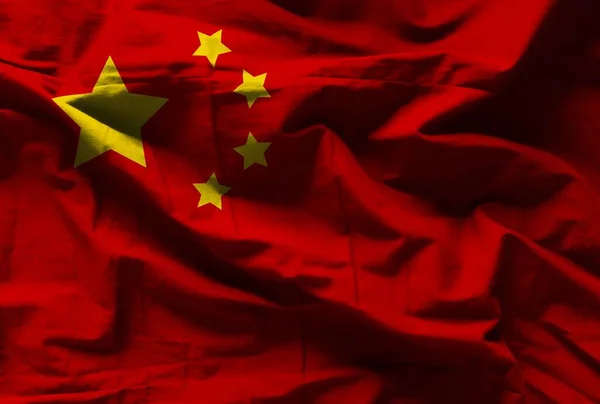 Kleurrijke Textuur Van Vlag Van China — Stockfoto