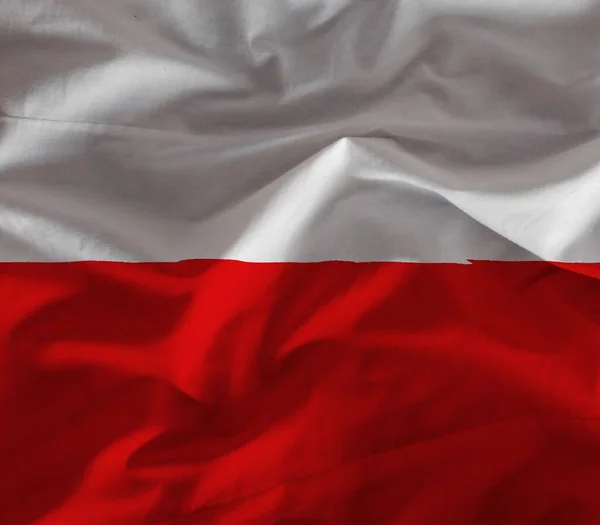Bandera Polonia Con Textura Color — Foto de Stock