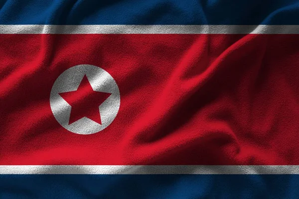Kleurrijke Textuur Van Noord Korea Vlag — Stockfoto