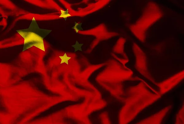 Πολύχρωμη Υφή Της Σημαίας Της Κίνας — Φωτογραφία Αρχείου