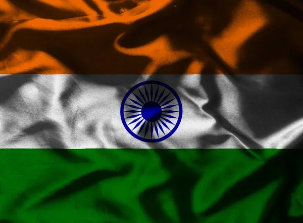 Kleurrijke Textuur Van India Vlag — Stockfoto