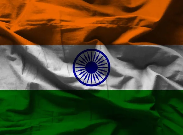 Färgglada Konsistens India Flagga — Stockfoto