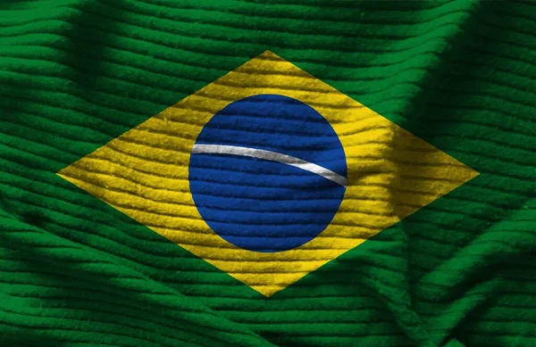Kleurrijke Vlag Van Braziliaanse Textuur — Stockfoto