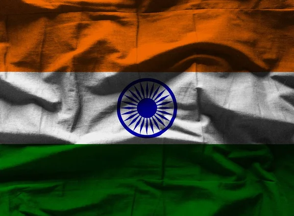 Kleurrijke Textuur Van India Vlag — Stockfoto