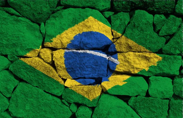 Bandeira Colorida Textura Brasil — Fotografia de Stock