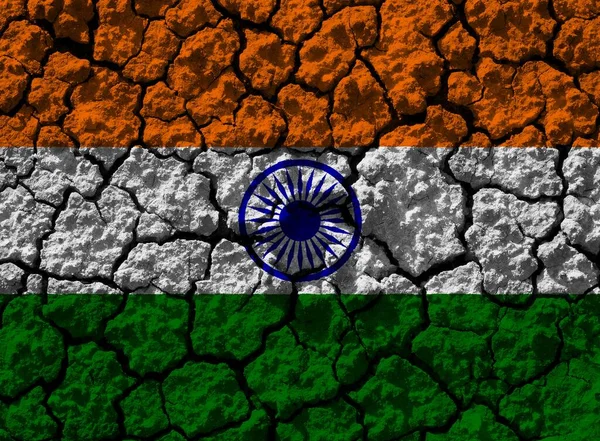 Textura Colorida Bandeira Índia — Fotografia de Stock