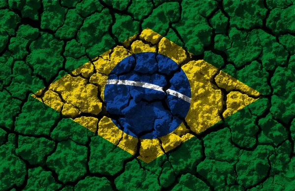 Bandeira Colorida Textura Brasil — Fotografia de Stock