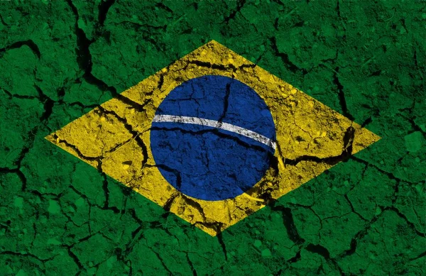 Kleurrijke Vlag Van Braziliaanse Textuur — Stockfoto