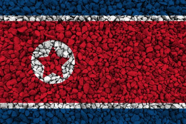 Bunte Textur Der Nordkoreanischen Flagge — Stockfoto