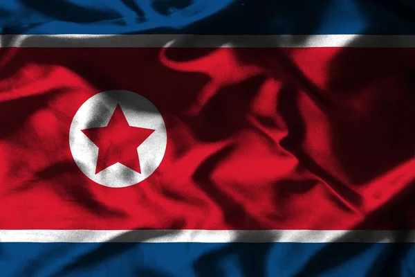 Красочная Текстура Флага Северной Кореи — стоковое фото