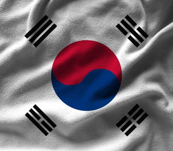Färgglad Konsistens Sydkoreas Flagga — Stockfoto