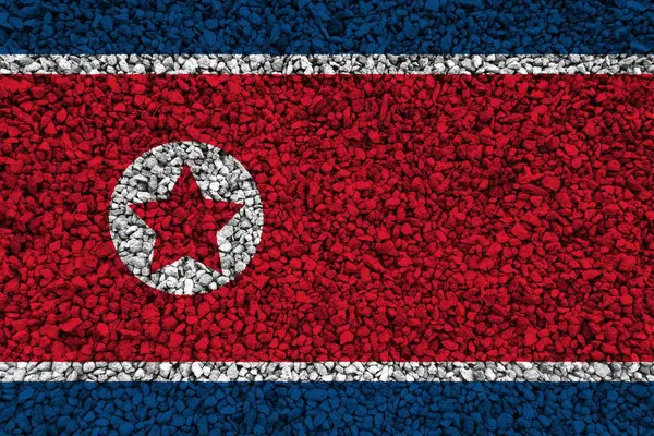Színes Textúra Észak Koreai Zászló — Stock Fotó